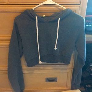 Dark gray cropped hoodie